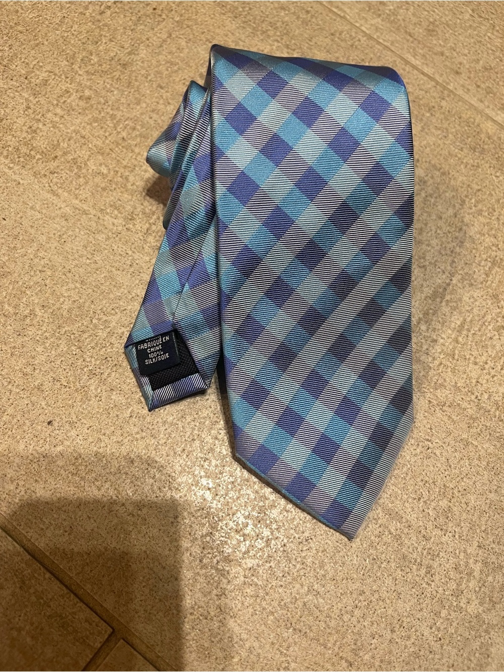 Lord and Taylor Blue Plaid Men's Silk Tie - Classic Pattern